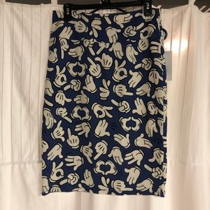 DISNEY lularoe Mickey hands skirt